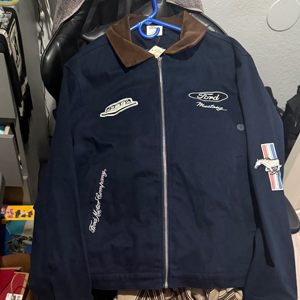 Ford Mustang Navy and Brown Jacket
